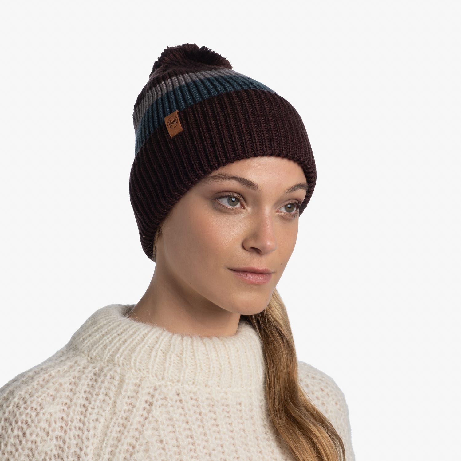 Knitted Beanie Elon Maroon BUFF BUFF